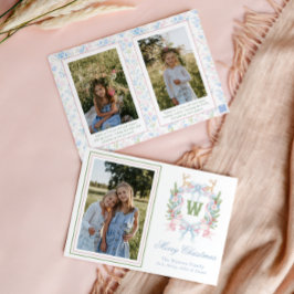 グランドミレ名門私立校風のニアルクリスマスモノグラムクレスト シーズンカード