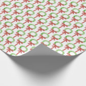 グランドミレ名門私立校風のニアルクリスマスリースタータンチェックボウ ラッピングペーパー (角)