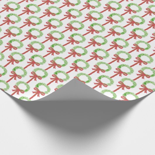 グランドミレ名門私立校風のニアルクリスマスリースタータンチェックボウ ラッピングペーパー (角)