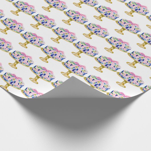 グランドミレ名門私立校風のンニアルチノイスリーお誕生日ケーキ ラッピングペーパー (角)