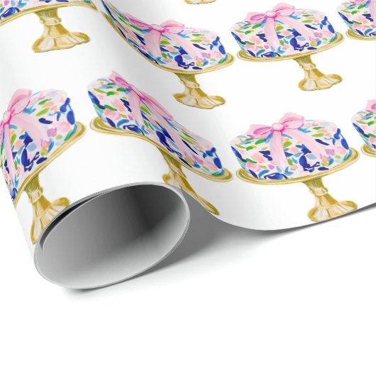 グランドミレ名門私立校風のンニアルチノイスリーお誕生日ケーキ ラッピングペーパー (ロールコーナー)