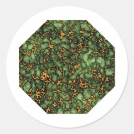 グランドモスグリーンと金ゴールド大理石 ラウンドシール