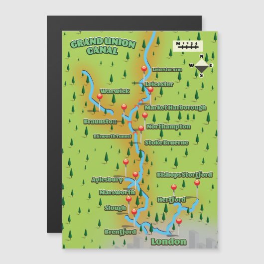 グランドユニオン運河の地図 (正面/裏面)