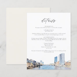グランドラピッズのスカイライン結婚式詳細カード 招待状