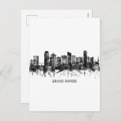 グランドラピッズミシガンスカイラインBW シーズンポストカード (正面/裏面)