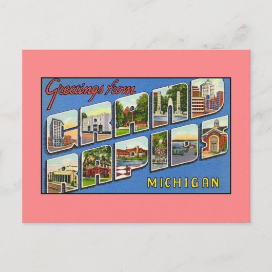 グランドラピッズMIからのヴィンテージの挨拶 ポストカード (正面)