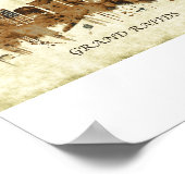 グランドラピッドミシガンシティスケープ ポスター (角)