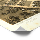 グランドラピッドミシガン1868アンティークパノラママップ ポスター (角)