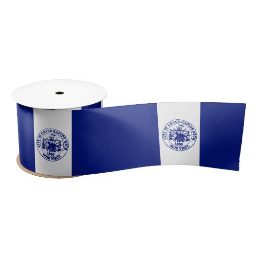 グランドラピッド州旗（ミシガン市） サテンリボン (リール)