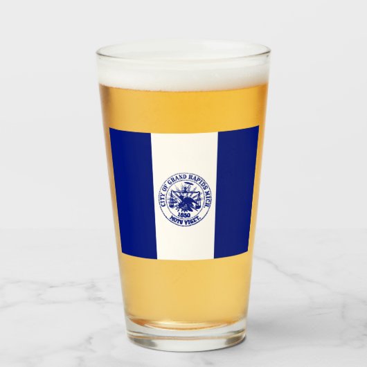 グランドラピッド州旗（ミシガン市） タンブラーグラス (ドリンク正面)