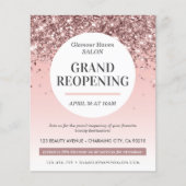 グランドリオーキング赤面ピンクグリッターサロンフライヤー チラシ (正面)