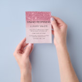 グランドリオーキング赤面ピンクグリッターサロン チラシ (手)