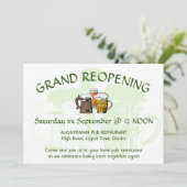 グランドリオープニングパブ懇親会カスタマイズ可能ミント 招待状 (スタンド正面)