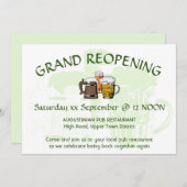 グランドリオープニングパブ懇親会カスタマイズ可能ミント 招待状 (正面/裏面)