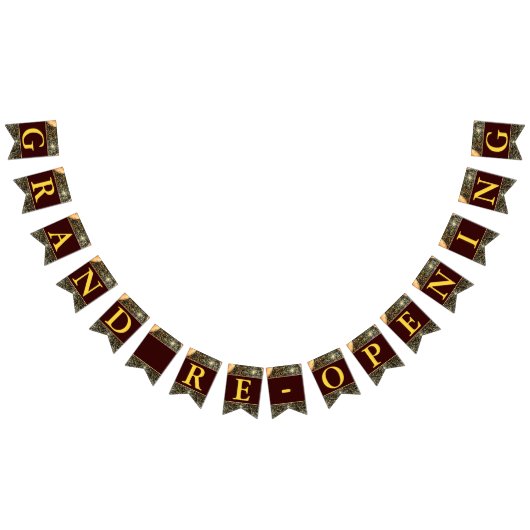 グランドリオープニングフェイク金ゴールドグリッターバルーン バンティングフラッグ (全)