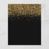 グランドリオープニングブラック金ゴールドグリッターサロンフライヤー チラシ (裏面)