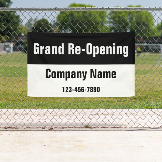 グランドリオープニング白黒社名 横断幕 (インサイチュ)