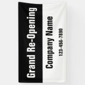 グランドリオープニング白黒社名 横断幕 (縦)