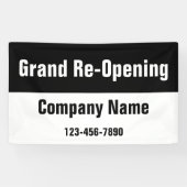 グランドリオープニング白黒社名 横断幕 (横)