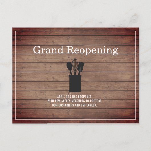 グランドリオープンレストランフードウッドクロック ポストカード (正面)