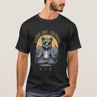 グランドレイクコロラド抽象クマリラックス禅ヨガD Tシャツ