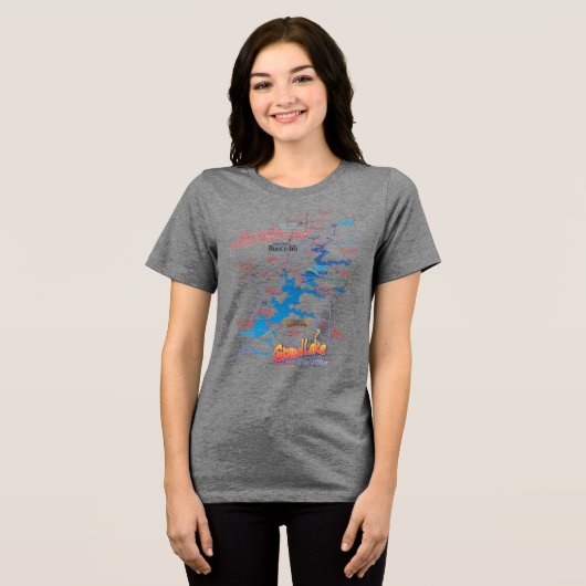 グランドレイクOK地図Tシャツ トライブレンドTシャツ (正面全面)
