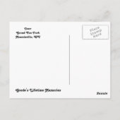 グランドヴュー公園の鹿 ポストカード (裏面)