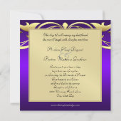 グランド公爵夫人パープルジュエル金ゴールドスクロール招待状 招待状 (裏面)