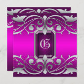 グランド公爵夫人ピンクジュエルピンクリージェンシー招待状 招待状 (正面/裏面)