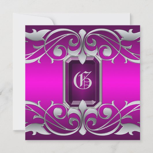 グランド公爵夫人ピンクジュエルピンクリージェンシー招待状 招待状 (正面)