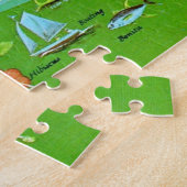 グランド図解入りの、写真付きのケイマンの地図11x14 ジグソーパズル (側面)