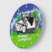 グランド想像デザイン2150RBハッピーキャンパーデザイン ラージ壁時計 (傾斜)