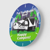 グランド想像デザイン2670MKハッピーキャンパーデザイン ラージ壁時計 (傾斜)