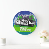 グランド想像デザイン2670MKハッピーキャンパーデザイン ラージ壁時計 (ホーム)