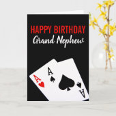 グランド甥トランプのポーカー誕生日カード カード (黄色い花)