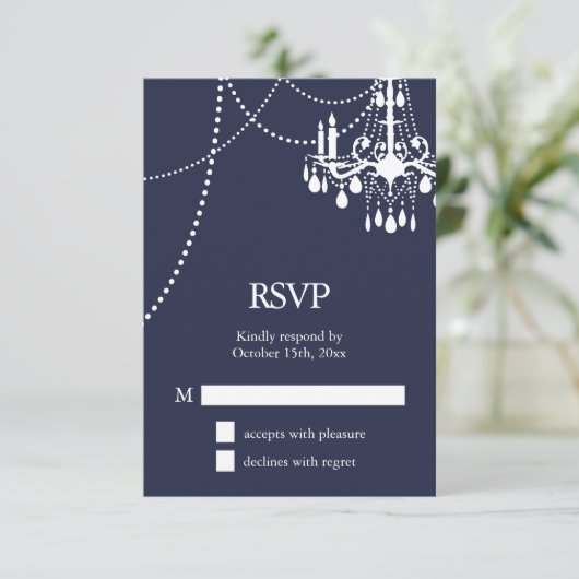 グランド社交ダンスウェディングRSVP inブルー 出欠カード (スタンド正面)