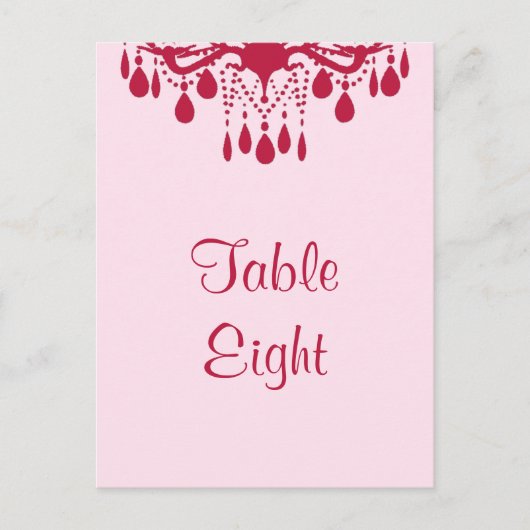 グランド社交ダンステーブル番号（赤） ポストカード (正面)