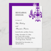 グランド社交ダンスリハーサルディナー招待状紫 招待状 (正面/裏面)