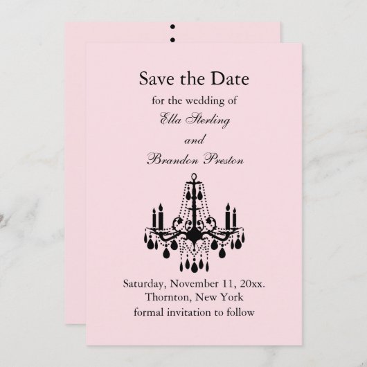 グランド社交ダンス日付の保存(ピンク) セーブザデート (正面/裏面)