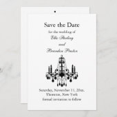 グランド社交ダンス日付の保存(白) セーブザデート (正面/裏面)