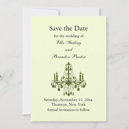 グランド社交ダンス日付の保存(緑) セーブザデート (正面)