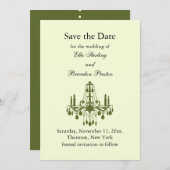 グランド社交ダンス日付の保存(緑) セーブザデート (正面/裏面)