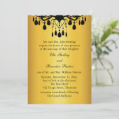 グランド社交ダンス結婚式招待状1 (金ゴールドと黒) 招待状 (スタンド正面)