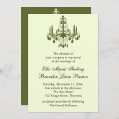 グランド社交ダンス結婚式招待状2 (緑) 招待状 (正面/裏面)