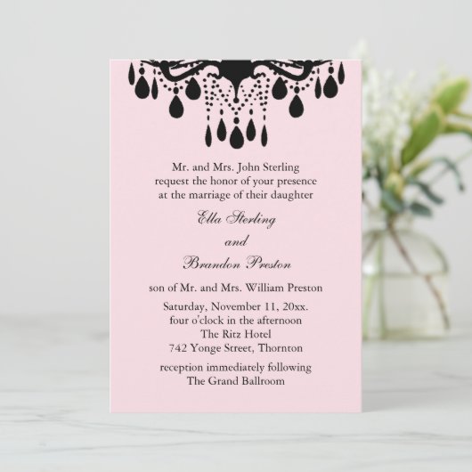 グランド社交ダンス結婚式招待状(ピンク) 招待状 (スタンド正面)