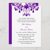 グランド社交ダンス結婚式招待状(紫) 招待状 (正面/裏面)