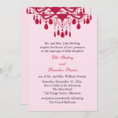 グランド社交ダンス結婚式招待状(赤) 招待状 (正面/裏面)