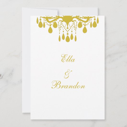 グランド社交ダンス結婚式招待状(黄) 招待状 (裏面)