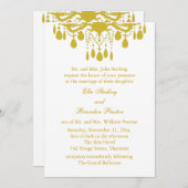 グランド社交ダンス結婚式招待状（黄） 招待状 (正面/裏面)