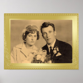 グランド縁ど金ゴールドフレームカスタムフォトポスター ポスター